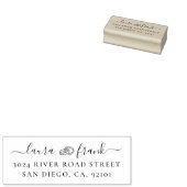 カップル名結婚のリングや輪差出人住所 ラバースタンプ (押印)