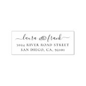 カップル名結婚のリングや輪差出人住所 ラバースタンプ (インプリント)