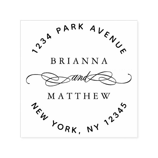 カップル名結婚の差出人住所 セルフインキングスタンプ (デザイン)