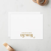 カップル名金ゴールドノートカード ノートカード (正面/裏面インサイチュ)