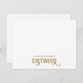 カップル名金ゴールドノートカード ノートカード (正面/裏面)