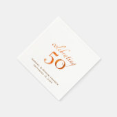 カップル名50周年結婚桃を追加 スタンダードカクテルナプキン (角)