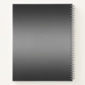 カップル名&姓モノグラムグラデーショングレー ノートブック (裏面)