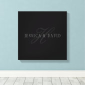 カップル名&姓モノグラム キャンバスプリント (インサイチュ (ウッドフロア))
