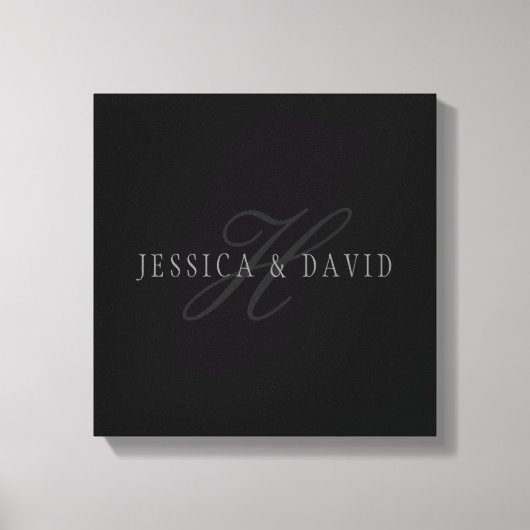 カップル名&姓モノグラム キャンバスプリント (正面)