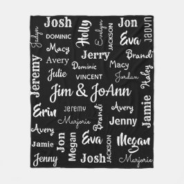 カップル名（子と孫の名前を含む） フリースブランケット