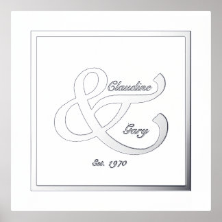 カップル名&日付フォイルプリントポスター 箔ポスター