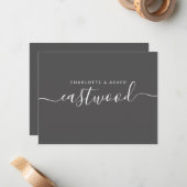 カップル名（白、黒） ノートカード (正面/裏面インサイチュ)