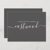 カップル名（白、黒） ノートカード (正面/裏面)