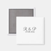 カップル名monogramを追加する日付の結婚年のrom マグネット (正面/裏面)