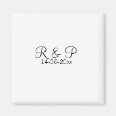 カップル名monogramを追加する日付の結婚年のrom マグネット (正面)
