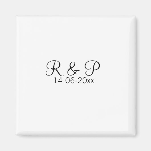 カップル名monogramを追加する日付の結婚年のrom マグネット (正面)