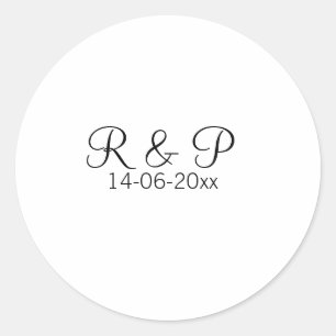 カップル名monogramを追加する日付の結婚年のrom ラウンドシール