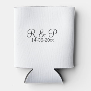 カップル名monogramを追加する日付の結婚年のrom 缶クーラー