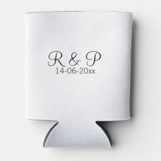 カップル名monogramを追加する日付の結婚年のrom 缶クーラー