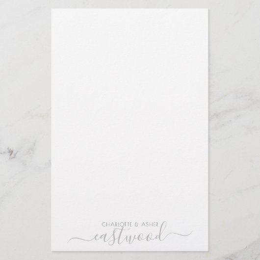 カップル名Newlyweds名前ひな形 便箋 (正面)