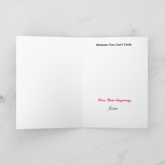 カップル向けユーモアロマンティッククッキングカード カード (内部)