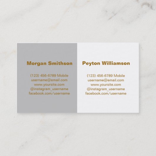 カップル呼び出しカード – 写真wグ縁どレーグ 名刺 (裏面)