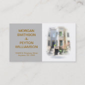 カップル呼び出しカード – 写真wグ縁どレーグ 名刺 (正面)