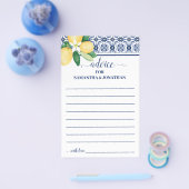 カップル地中海のブライダルシャワーカード用アドバイス チラシ (シングル)