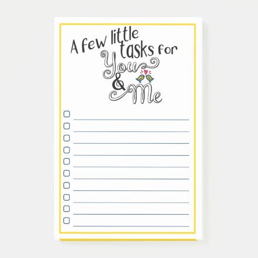 カップル夫及びリストをする妻の雑用 ポストイット (正面)