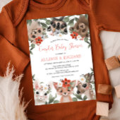 カップル女の子のシャワーウッドランド森林動物 招待状