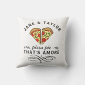 カップル好きピザ追加の名前 クッション (裏面)