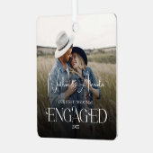 カップル婚約したの写モダン真 メタルオーナメント (正面左)