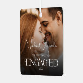 カップル婚約したの写モダン真 メタルオーナメント (正面左)