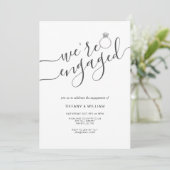 カップル婚約したの写真婚約パーティ 招待状 (スタンド正面)