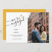 カップル婚約したの写真婚約 案内状 (正面/裏面)