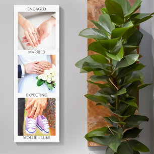 カップル婚約したの写真結婚したを期待するラブストーリー キャンバスプリント