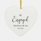 カップル婚約したフォトキープサケ セラミックオーナメント (正面)