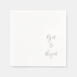 カップル婚約の名前結婚と名前のお祝い スタンダードカクテルナプキン