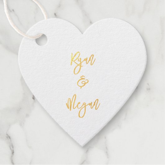 カップル婚約の名前結婚と名前のお祝い フェイバータグ (正面)