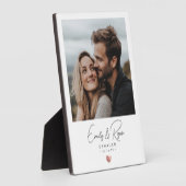 カップル婚約バラ金ゴールドハートKeepsake フォトプラーク (側面)