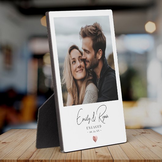 カップル婚約バラ金ゴールドハートKeepsake フォトプラーク