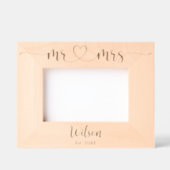 カップル婚約木製フォトフレームの名前 レーザー彫刻フレーム (正面)