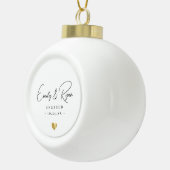 カップル婚約発表金ゴールドハート保管 セラミックボールオーナメント (右)