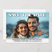 カップル婚約結婚写真の発表ゲイ 招待状 (正面/裏面)