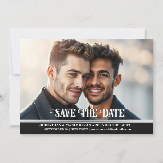 カップル婚約結婚写真の発表 招待状 (正面)