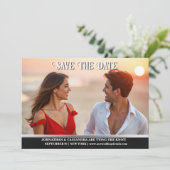 カップル婚約結婚写真の発表DIY 招待状 (スタンド正面)