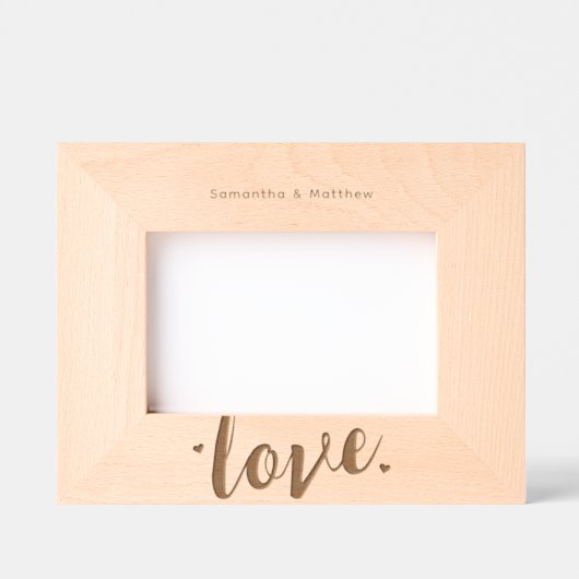 カップル婚約 レーザー彫刻フレーム (正面)