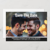 カップル婚約lgbtq発表ゲイ男性 招待状 (正面/裏面)