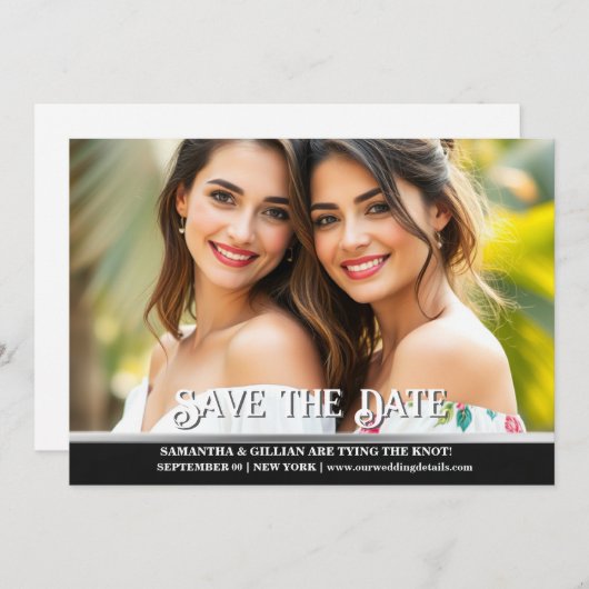 カップル婚約lgbtq発表レズビアン 招待状 (正面/裏面)