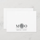 カップル宝石モチーフのアンパサンド・モノグラム ノートカード (正面/裏面)