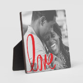 カップル実在ラブブラック&レッドタイポグラフィ写真 フォトプラーク (正面)