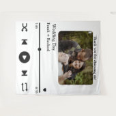 カップル専用のカスタム写真音楽ソングプレイリスト タペストリー (正面(横))