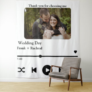 カップル専用のカスタム写真音楽ソングプレイリスト タペストリー