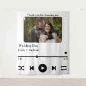 カップル専用のカスタム写真音楽ソングプレイリスト タペストリー (正面)